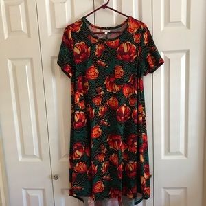Lularoe Floral Carly Dress Medium